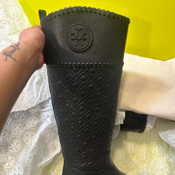 🎀Tory Burch Marion Quilted Leather Riding Boots - Black - Picture 4 of 16